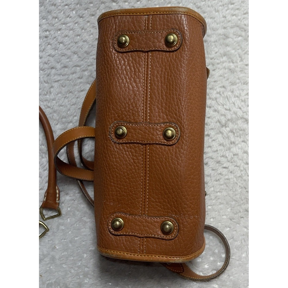 Vintage Dooney & Bourke Satchel Bag All Weather Leather British Tan - Picture 4 of 9